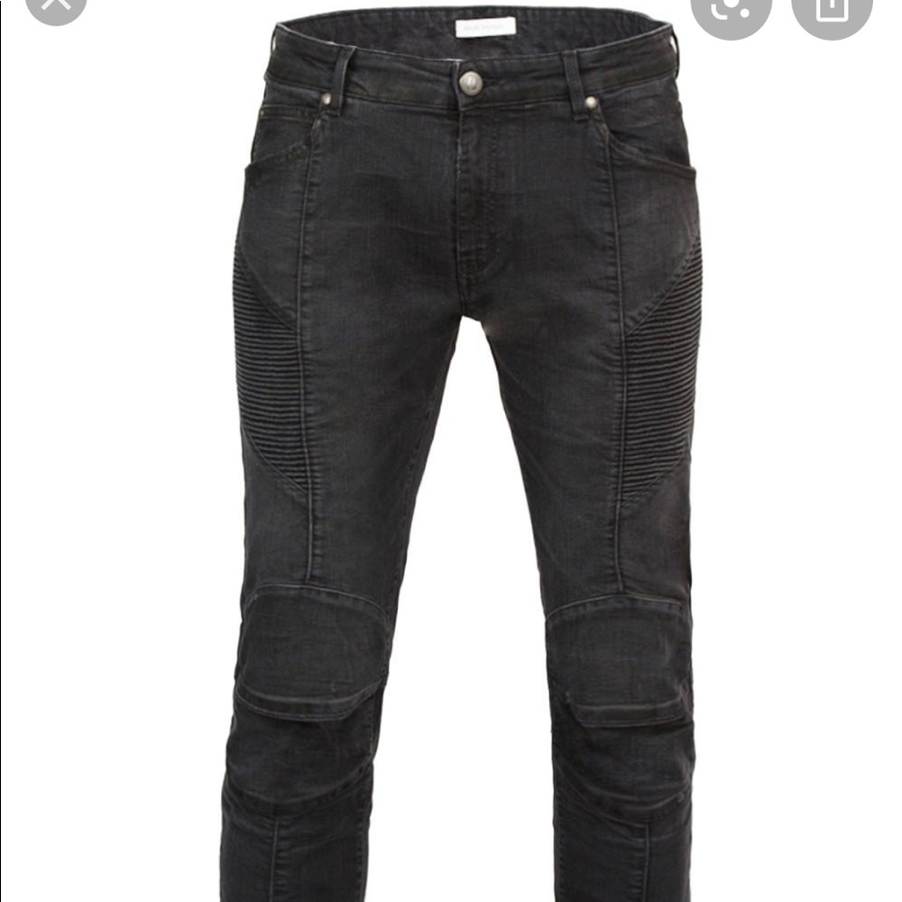 Pierre Balmain Faded Skinny Biker Jeans